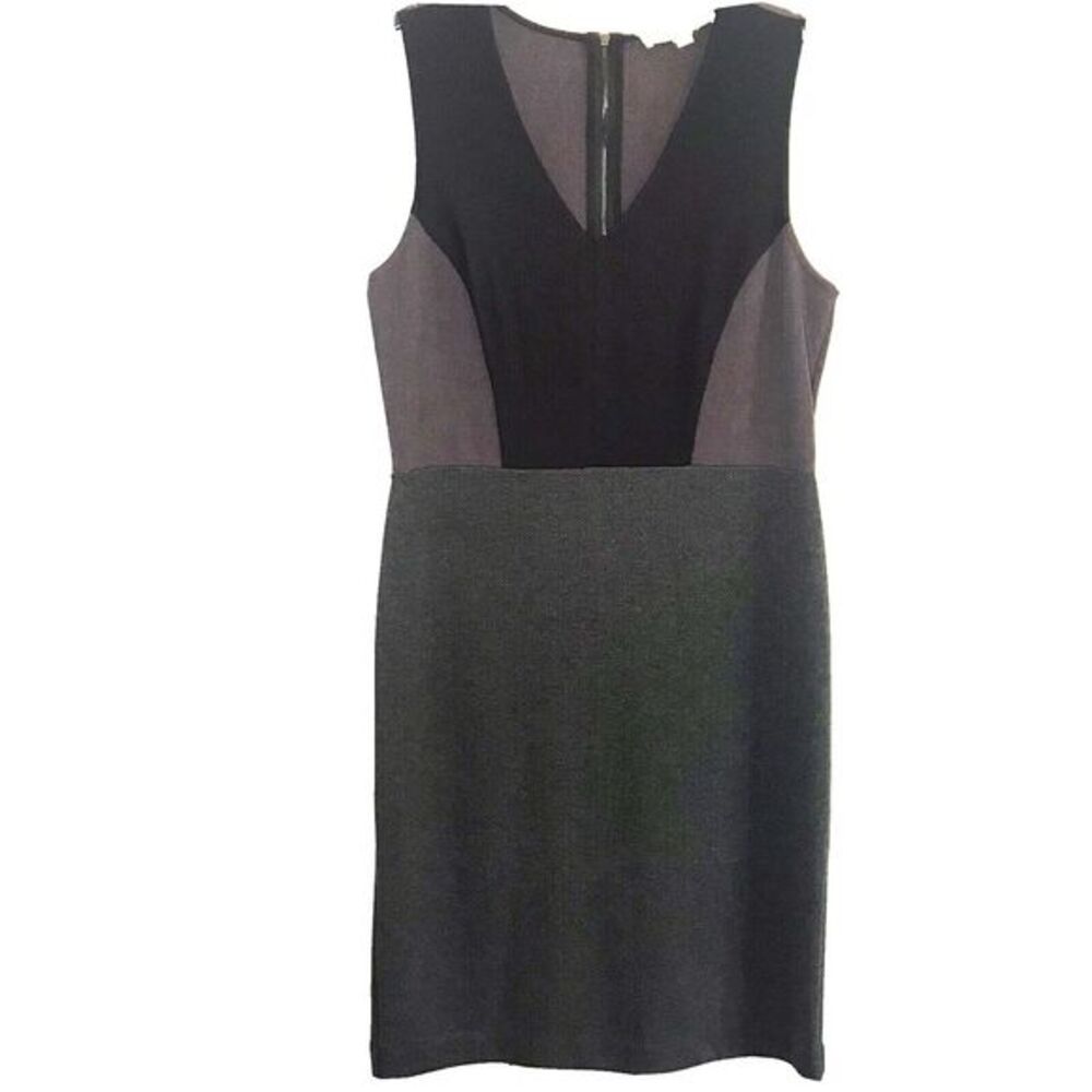 Ann Taylor Loft Woman's Black Purple and Gray Color Block  Dress Size‎ 10